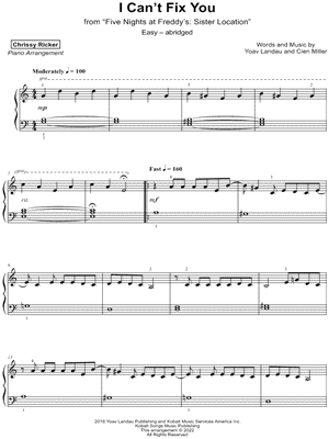 I Can't Fix You [easy - abridged]