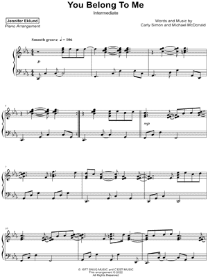 You Belong to Me [intermediate] by Jennifer Eklund - Sheet Music