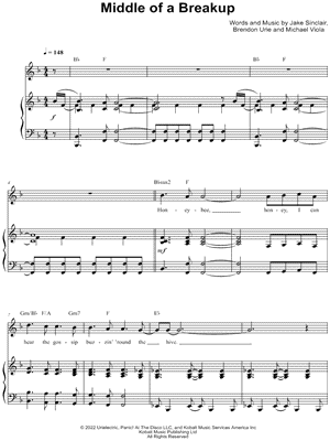 Middle of a Breakup by Panic! at the Disco - Sheet Music