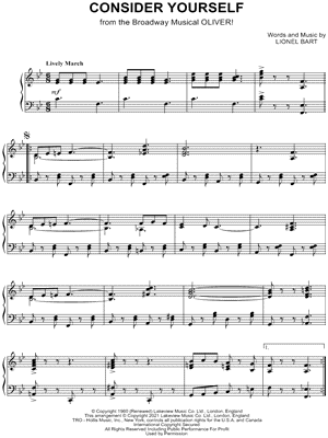 Consider Yourself from Oliver! - Sheet Music