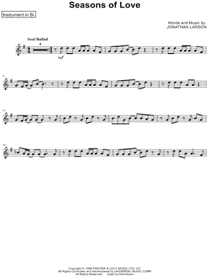 Seasons of Love - Bb Instrument