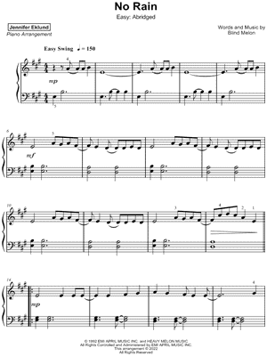 No Rain [easy - abridged]