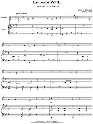 The Emperor Waltz - Clarinet & Piano