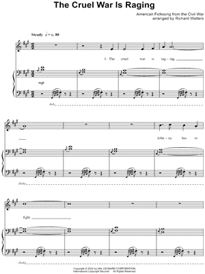 The Cruel War Is Raging by American Folk Song - Sheet Music