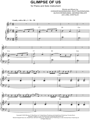 Glimpse of Us - Piano Accompaniment