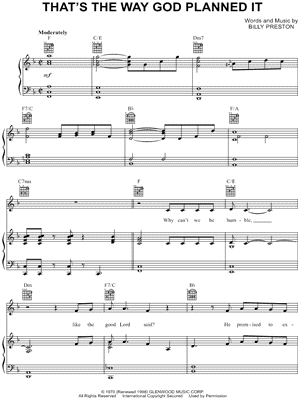 That's the Way God Planned It by Billy Preston - Sheet Music