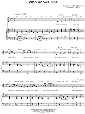 Who Knows One by Zina Goldrich - Sheet Music