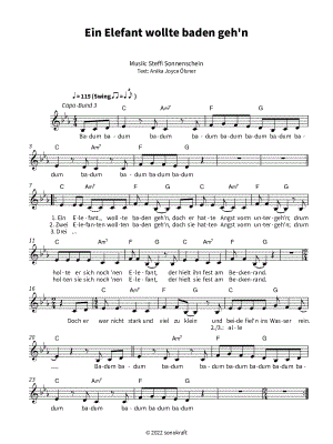 Ein Elefant wollte baden geh'n