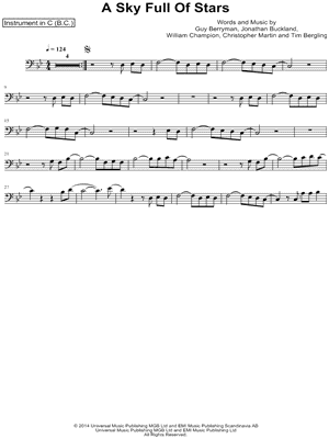 A Sky Full of Stars - Bass Clef Instrument by Coldplay - Sheet Music
