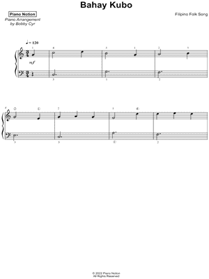 Bahay Kubo by Piano Notion - Sheet Music