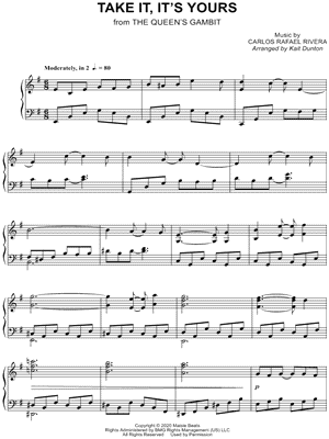 Take It, It's Yours from The Queen's Gambit - Sheet Music