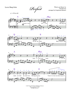 Perfect [lever harp] by Stephanie Bennett - Sheet Music