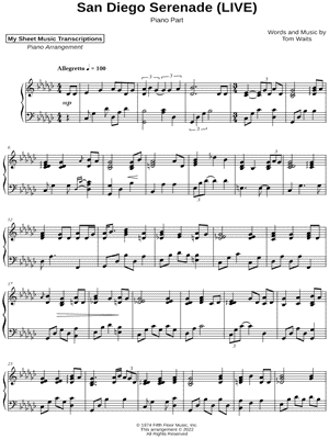 San Diego Serenade (Live) by My Sheet Music Transcriptions - Sheet Music