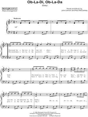 Ob-La-Di, Ob-La-Da [easy]