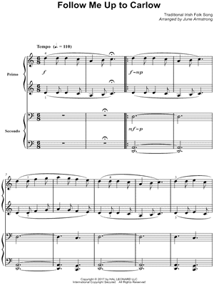Follow Me Up to Carlow by June Armstrong - Sheet Music