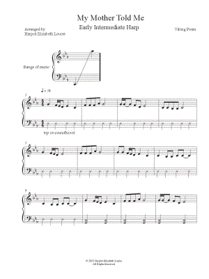 My Mother Told Me [early intermediate] by Harpist Elizabeth Louise - Sheet Music