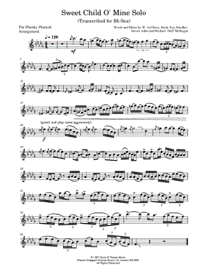 Sweet Child o' Mine [Bb solo transcription] by The Phunky Pharaoh - Sheet Music