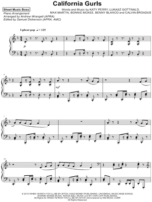 California Gurls by Sheet Music Boss - Sheet Music