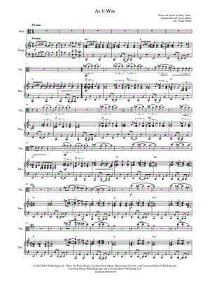 As It Was - Viola & Piano