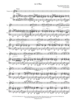 As It Was - Bb Instrument & Piano