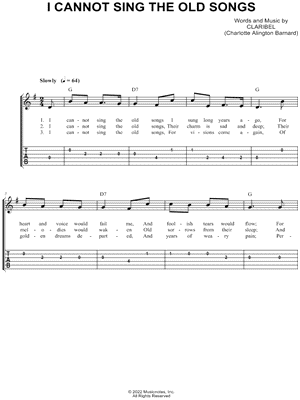 I Cannot Sing the Old Songs