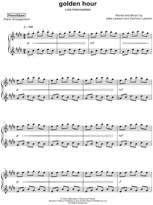 golden hour [late intermediate] by PianoSSam - Sheet Music