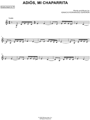 Adios, mi chaparrita - F Instrument