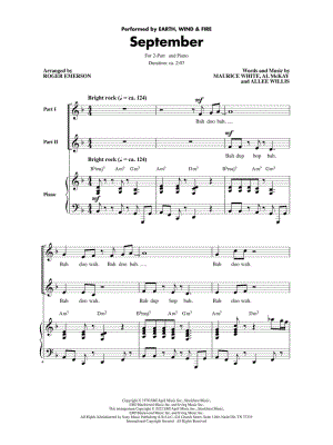 September by Earth Wind & Fire - Sheet Music