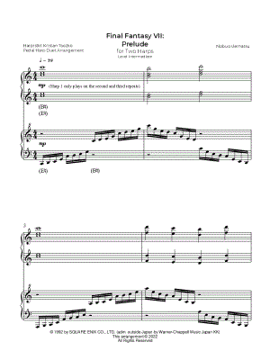 The Prelude [intermediate] - Harp Duet by Harpistkt Kristan Toczko - Sheet Music