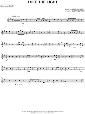 I See the Light - F Instrument from Tangled - Sheet Music