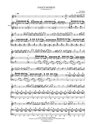 Dance Monkey - C Instrument & Piano