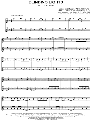 Blinding Lights - Alto Saxophone Duet