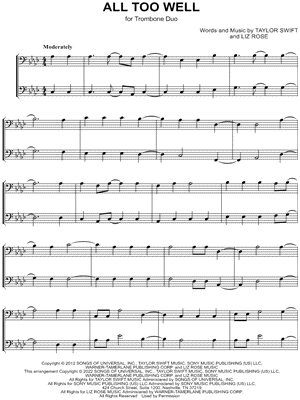 All Too Well - Trombone Duet