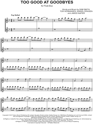 Too Good at Goodbyes - Flute Duet