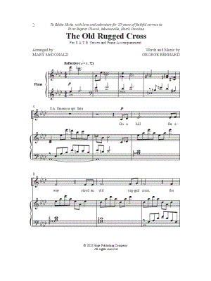 The Old Rugged Cross by Mary McDonald - Sheet Music