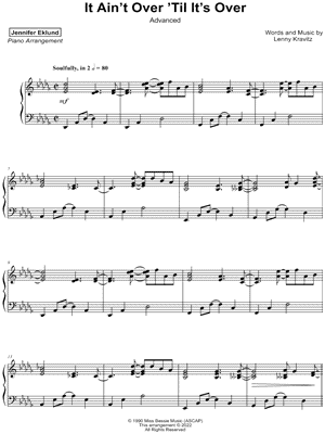 It Ain't Over 'Til It's Over [advanced] by Jennifer Eklund - Sheet Music