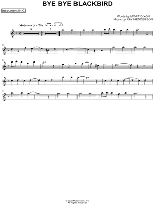Bye Bye Blackbird - C Instrument
