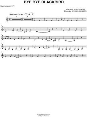 Bye Bye Blackbird - F Instrument
