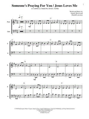 Someone's Praying for You / Jesus Loves Me - Flute & Cello Duet by Noniko Hsu - Sheet Music