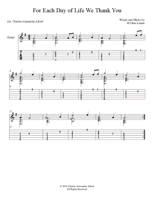 For Each Day of Life We Thank You