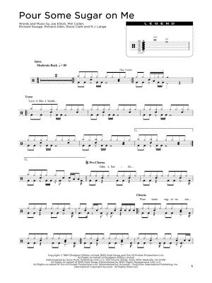Pour Some Sugar on Me by Def Leppard - Sheet Music