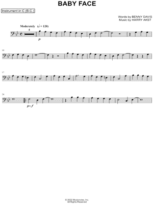 Baby Face - Bass Clef Instrument