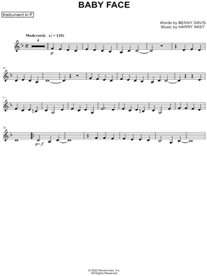 Baby Face - F Instrument