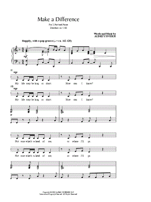 Make a Difference by Audrey Snyder - Sheet Music
