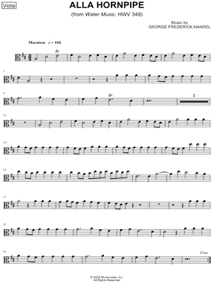 Alla Hornpipe from Water Music - Viola