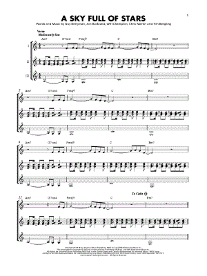 A Sky Full of Stars - Guitar Trio