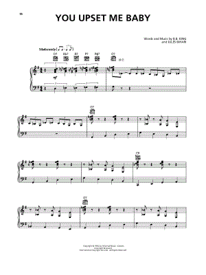 You Upset Me Baby by B.B. King - Sheet Music
