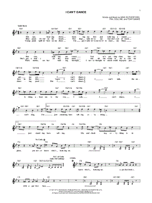 I Can't Dance by Genesis - Sheet Music