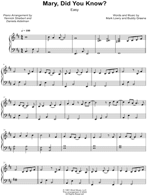 Mary, Did You Know? [easy]