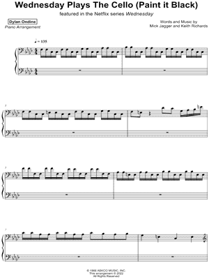 Wednesday Plays the Cello (Paint It, Black)